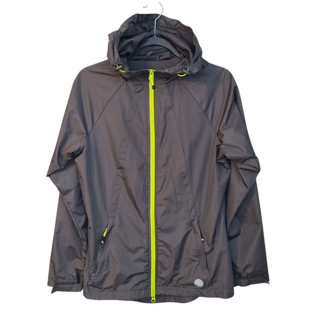 Dover Saddlery Womens S Hooded Windbreaker Zip Up Jacket Equestrian Horses Black